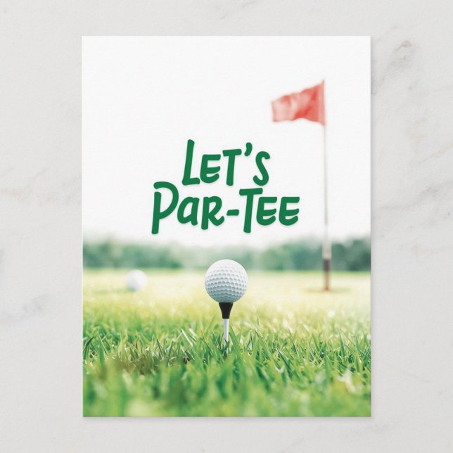 Golf Let's Par Tee für Golfer Postkarte (Vorderseite)