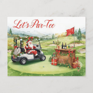 Golf Let's Par-tee Golf-Weihnachtsfeier mit Santa Feiertagspostkarte