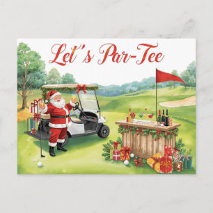Golf Let's Par-tee Golf-Weihnachtsfeier mit Santa Feiertagspostkarte