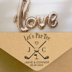Golf Let's Par-Tee Hochzeit Save the Date Gummistempel