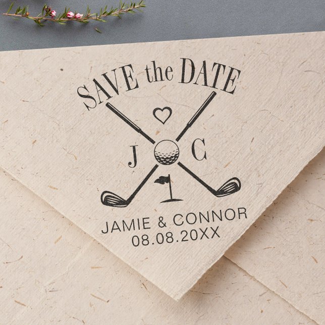 Golf Let's Par-Tee Hochzeit Save the Date Permastempel (Von Creator hochgeladen)
