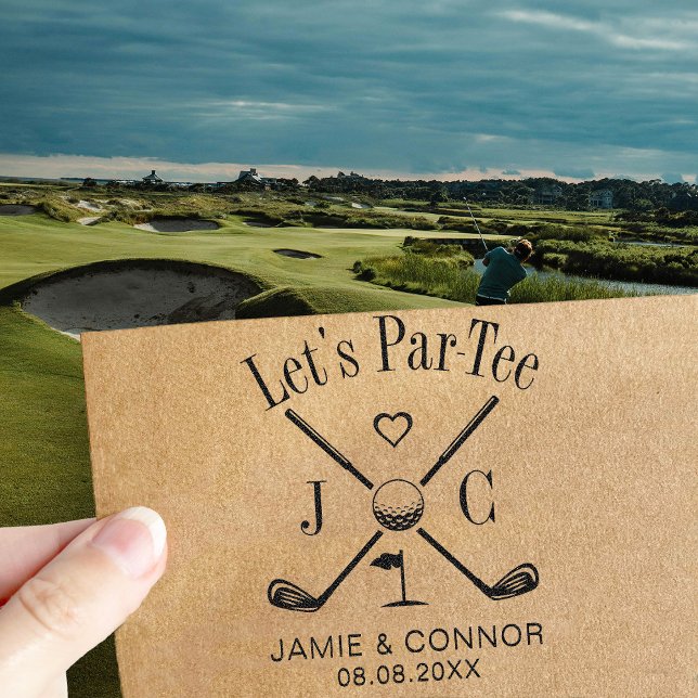 Golf Let's Par-Tee Hochzeit Save the Date Permastempel (Von Creator hochgeladen)