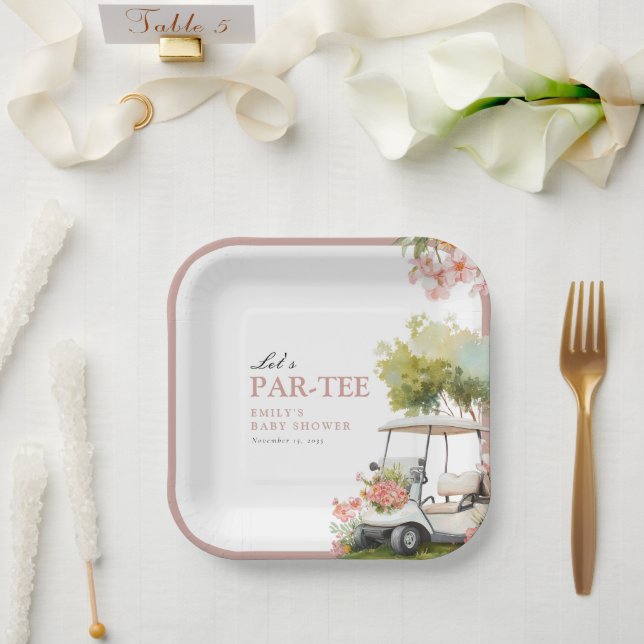 Golf Let's Par-tee Mädchen-Baby-Party Pappteller (Hochzeit)