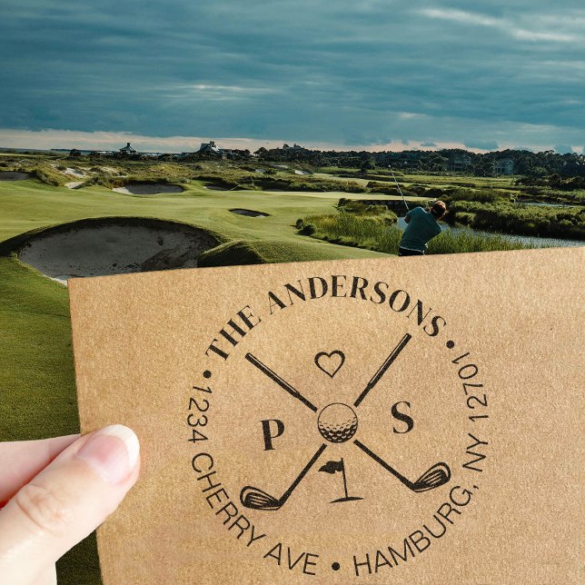 Golf Let's Par-Tee Name Return Address Gummistempel (Von Creator hochgeladen)