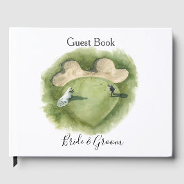 Golf Let's Par tee with Bride and Groom Wedding Gästebuch