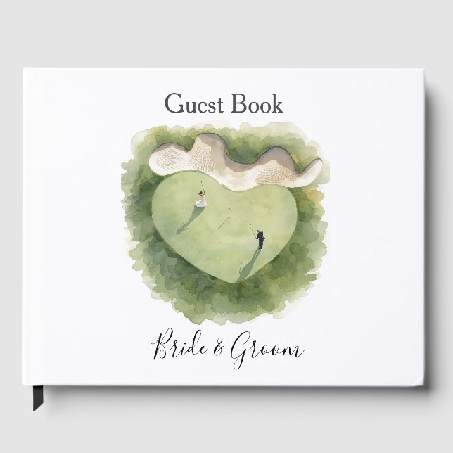 Golf Let's Par tee with Bride and Groom Wedding  Gästebuch (Vorderseite)