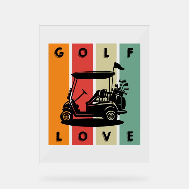 Golf-Liebe Acrylschild (Vorderseite)