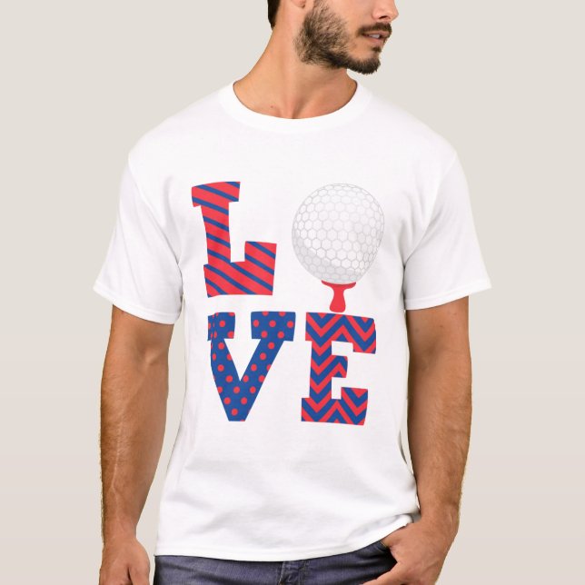 Golf Liebe Kunst T-Shirt (Vorderseite)