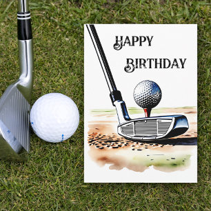 Golf-Liebhaber Aquarell-Geburtstagsgruß Karte
