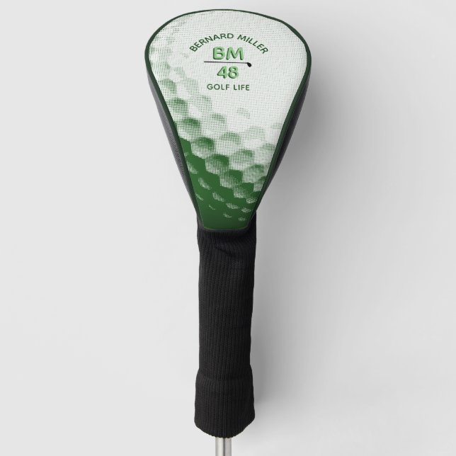 Golf Life Golfball mit Monogramm Headcover (Vorderseite)