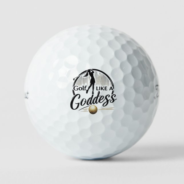 Golf like a Goddess - Stilvolles Design Golfball (Vorderseite)