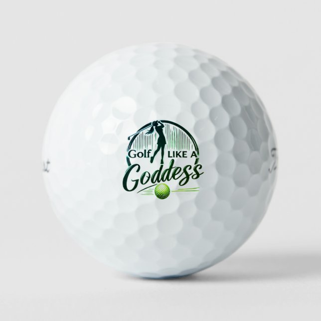 Golf like a Goddess - Stilvolles Design Golfball (Vorderseite)