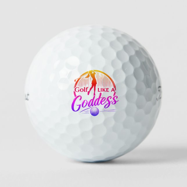 Golf like a Goddess - Stilvolles Design Golfball (Vorderseite)