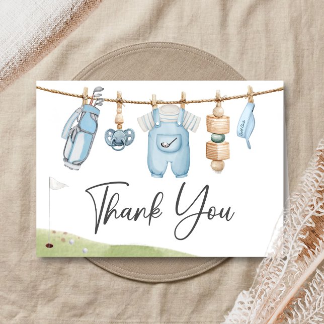 Golf Little Putter Baby Shower Dankeskarte (A Little Putter Golf Baby Shower Thank You Card)