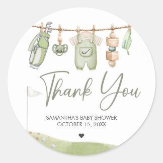 Golf Little Putter Baby Shower Runder Aufkleber