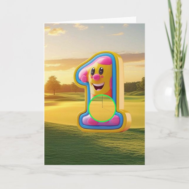 Golf. Loch in eins. Karte (Vorderseite)