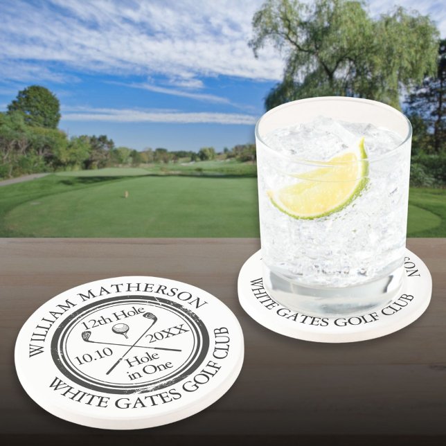 Golf-Loch-in-Eins-Personalisiert Getränkeuntersetzer (Golf Hole in One Personalized Coaster)