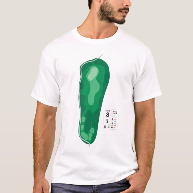 Golf Loch Nr. 8 T-Shirt (Vorderseite)