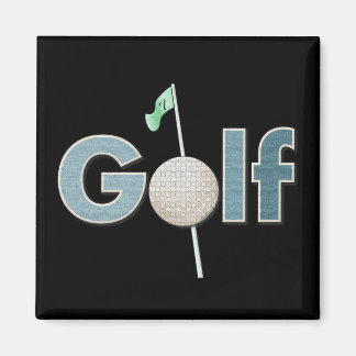 Golf-Logo mit Golf Ball und Flag Sport Magnet