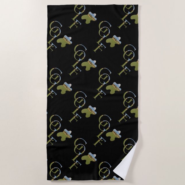 Golf Logo mit Golf Course Flag, Strandtuch (Vorderseite)