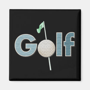 Golf-Logo mit Golfball-und Flaggen-Sport Magnet