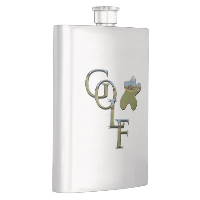 Golf Logo und Kurs, klassische Hip Flasche Flachmann (Rechts)
