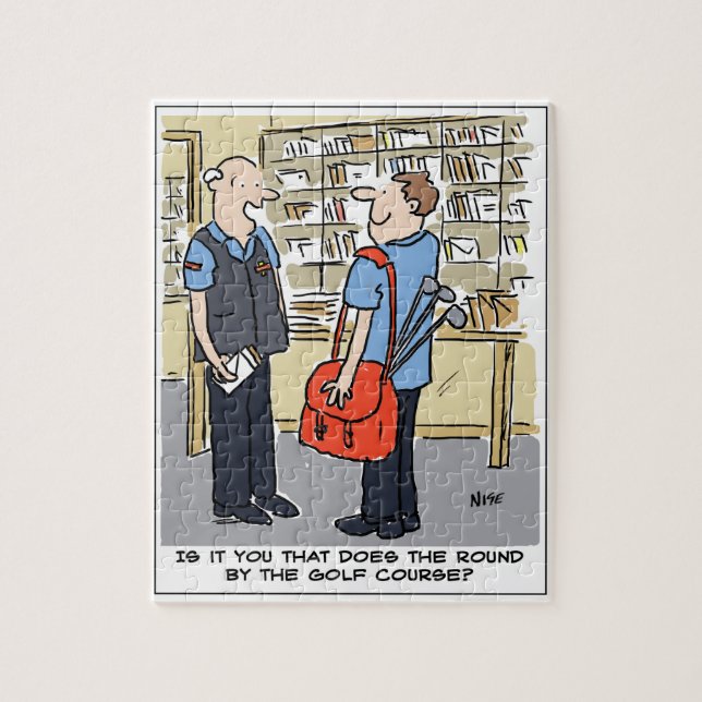 Golf Love Postman Cartoon Puzzle (Vertikal)