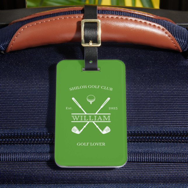Golf Lover Cross Club Green Gepäckanhänger (Vorderseite Insitu 2)
