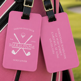 Golf Lover Cross Club Pink Gepäckanhänger