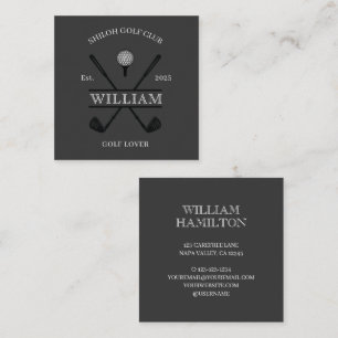 Golf Lover Cross Club Quadratische Visitenkarte