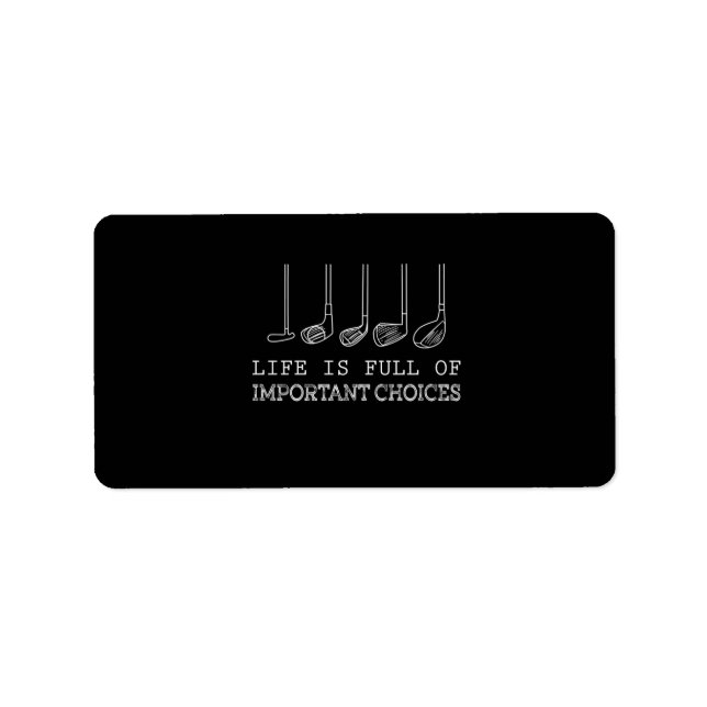 Golf Lover | Das Leben ist voller wichtiger Entsch Adressaufkleber (Vorne)