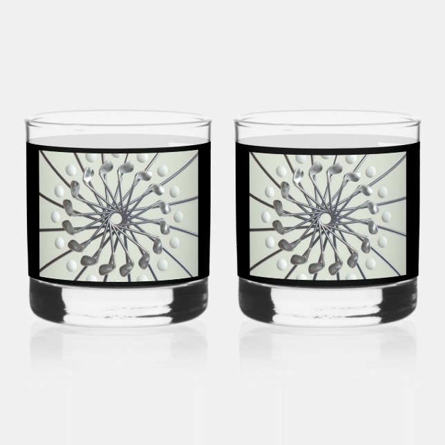 Golf Lover's Printed Rocks Glass Whiskyglas (Vorderseite)