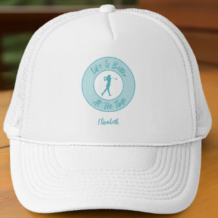Golf Lustige Damen Golfer Tee-Zeit Türkis Truckerkappe