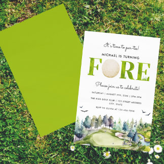 Golf macht die Zeit zum Par-T 4. Geburtstag Einladung