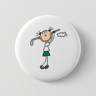 Golf-Mädchen-Knopf Button