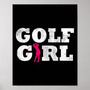 Golf Mädchen Spielerin Golferin Golf Silhouette Sp Poster