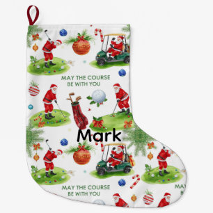 Golf Mai der Platz mit Ihnen sein mit Santa Großer Weihnachtsstrumpf