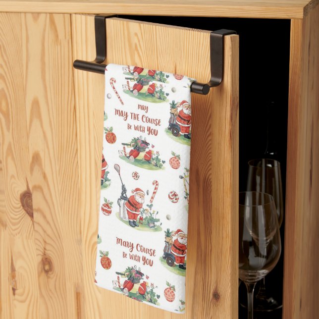 Golf Mai der Platz mit Ihnen Weihnachten Weihnacht Geschirrtuch (Drittel gefaltet)