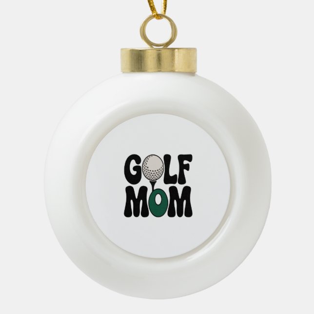 Golf-Mama Keramik Kugel-Ornament (Vorderseite)