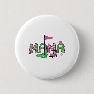 Golf Mama Pink Hole in einem Golf 1. Geburtstagski Button