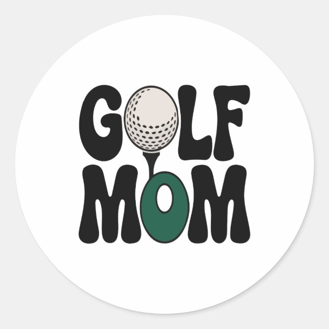 Golf-Mama Runder Aufkleber (Vorderseite)