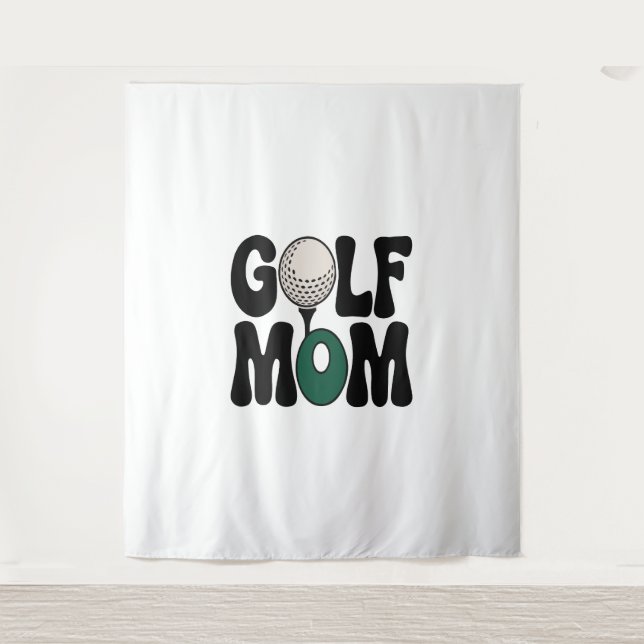 Golf-Mama Wandteppich (Vorderseite)