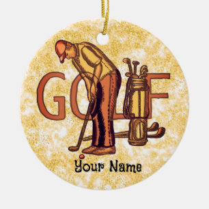 Golf Man Letters Keramik Ornament