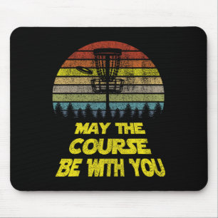 Golf May The Course Be With You Frisbee Retro Slog Mousepad