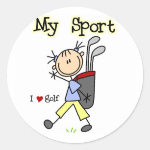 Golf Mein Sport Runder Aufkleber