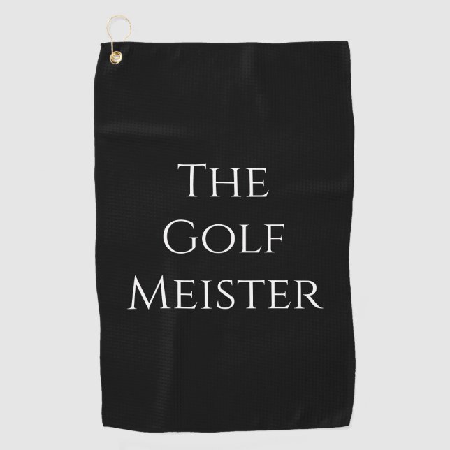 Golf Meister Funny Quote Black Golfhandtuch (Vorderseite)