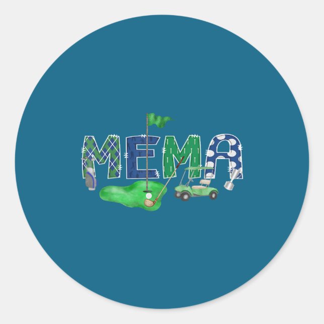 Golf Mema Hole Eins 1. Runder Aufkleber (Vorderseite)