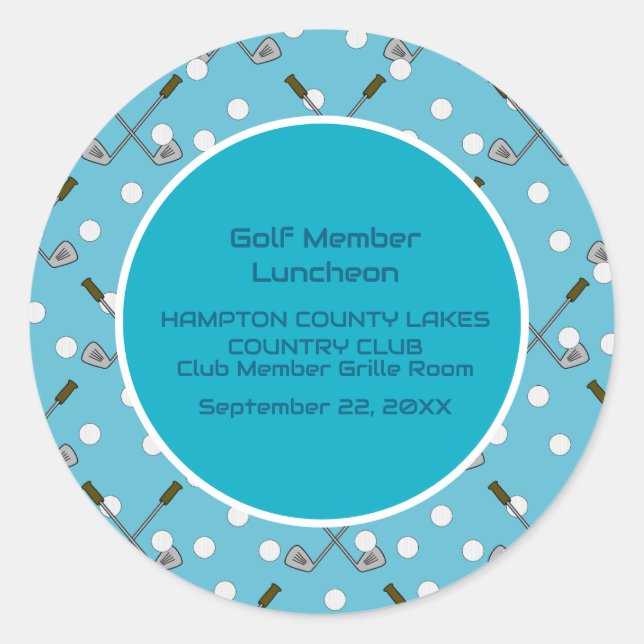 Golf Member Party Stickers Golf Balls Clubs Custom (Vorderseite)