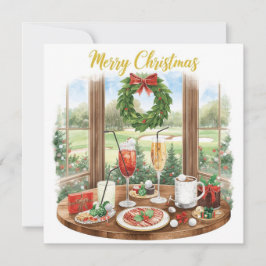 Golf Merry Christmas from Golf Course Clubhouse Feiertagskarte