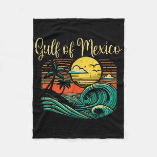 Golf Mexico Beach Waves Vintag Surf Tropical Wome Fleecedecke